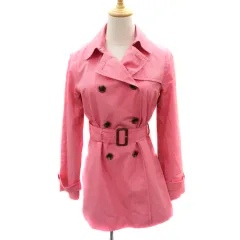 クミキョク 組曲 KUMIKYOKU トレンチコート スプリングコート ショート丈 ウエストベルト付き 2 ピンク /YK46