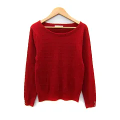 エニィスィス エニシス anySiS ニット カットソー 長袖 ラウンドネック 2 赤 レッド /SY14