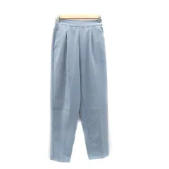 サマンサモスモス SM2 blue スラックスパンツ テーパードパンツ ロング丈 無地 F 水色 ライトブルー /SY11