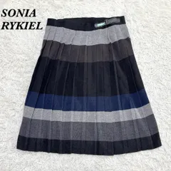 【美品】 SONIA RYKIEL ウエストゴムニットスカート 44 ブラック