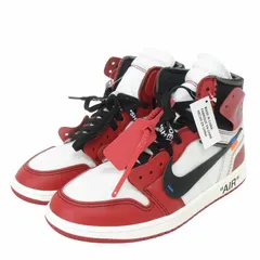 ナイキ NIKE タグ付き オフホワイト Air Jordan 1 Retro High The Ten Chicago スニーカー ハイカット AA3834-101 赤 レッド US9 27㎝ 靴 ☆AA★のサムネイル