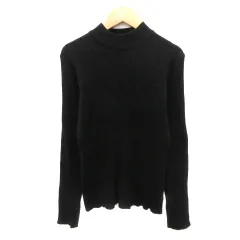 ディスコート Discoat ニット カットソー 長袖 ハイネック L 黒 ブラック /YK13