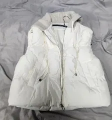 白/ブラック ショート ダウン ベスト