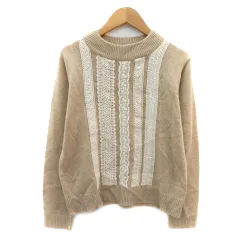 サマンサモスモス SM2 ニット カットソー 長袖 レース M ベージュ /YK36