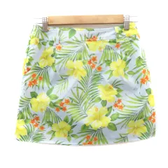 アンタイトル UNTITLED 台形スカート ミニ丈 ハイビスカス柄 S マルチカラー ライトブルー /YK5