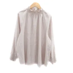 エニィスィス エニシス anySiS ブラウス カットソー ハイネック 長袖 無地 2 M ピンク /HO26