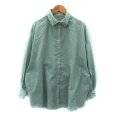 キューティーブロンド Cutie Blonde カジュアルシャツ 長袖 ストライプ柄 F オーバーサイズ 緑 グリーン 白 ホワイト /SM25