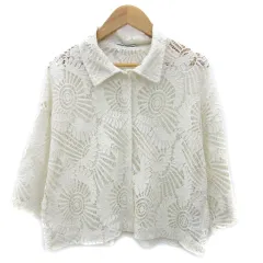 ジーナシス JEANASIS シャツ 七分袖 総レース F オフホワイト 白 /YM33