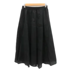 ビームスハート BEAMS HEART フレアスカート ギャザースカート ロング丈 マキシ丈 黒 ブラック /YK11