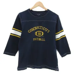 ニコアンド Niko and.. Tシャツ カットソー 七分袖 プリント L マルチカラー 紺 ネイビー /YS25