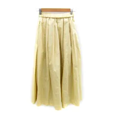 イエナ IENA フレアスカート ロング丈 マキシ丈 無地 スリット 34 XS 黄 イエロー /SY20