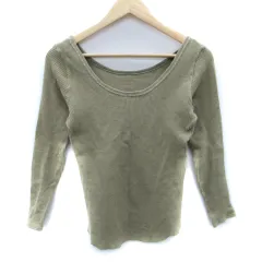 ロペ ROPE カットソー 長袖 ラウンドネック ワッフル生地 38 M 緑 グリーン /SM13