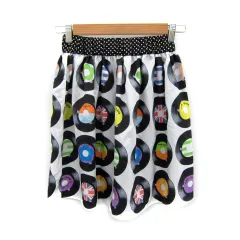 マリークワント MARY QUANT フレアスカート ひざ丈 総柄 マルチカラー 38 M 白 ホワイト /SY10