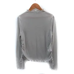 ナイスクラップ NICE CLAUP カットソー 長袖 オフネック シアー ギャザー グレー /SM19