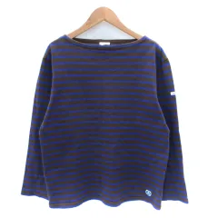 オーチバル ORCIVAL オーシバル カットソー 長袖 ボートネック ボーダー柄 茶 ブラウン 青 ブルー /SM12