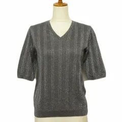 ケーティー キヨコ タカセ  K.T KIYOKO TAKASE ラメＶネックプルオーバーニット 9 グレー