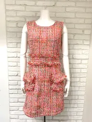 658 YIEELACOO キャバクラ ドレス ミニ ラメツイードドレス スパンコール フリンジ ポケット ノースリーブ キャバドレス S