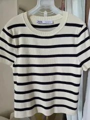 ザラ クロップドニットTシャツ