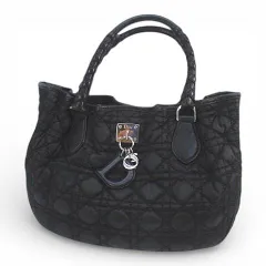 クリスチャンディオール Christian Dior ハンドバッグ トートバッグ カナージュ ブラック 黒系 イタリア製