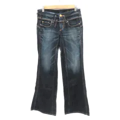 サムシング something ヴィーナス ジーン Vienus Jean デニムパンツ ジーンズ フレアパンツ ロング丈 ウォッシュ加工 27×33 インディゴ /YK44