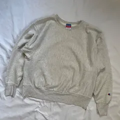 L/古着 長袖 チャンピオン Champion リバースウィーブ メンズ 00s 無地 クルーネック 薄グレー 霜降