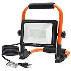 【中古-非常に良い】 MEIKEE 爆光LED投光器 高輝度LED作業灯 ポータブル投光器 60W 6000LM (600W相当) 6000K (ホワイト) 50000時間使用寿命 フラッドライト LED投