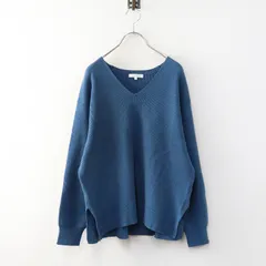 グローバルワーク GLOBAL WORK メルティアゼVネックプルオーバー M∥ブルー ニット セーター トップス 長袖【2400014819847】
