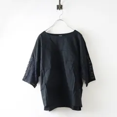 2024SS マーブルシュッド marble SUD 袖レース切替プルオーバー/ブラック ブラック ブラウス シャツ【2400030092095】のサムネイル
