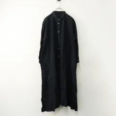 2025AW ネストローブ nest Robe リネンドレープワンピース F｜ネイビー トップス ドレス ギャザー 長袖 シャツ【2400014839098】