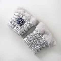 美品 カステルバジャック CASTELBAJAC エコファー付きレッグウォーマー  シルバー┃ゴルフウェア ふわふわ【2400014822229】