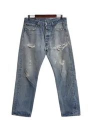 【お得なクーポン配布中!】 雰囲気系 90s USA製 リーバイス 501 デニム パンツ メンズ 35 32 / オールド ストレート ジーンズ ジーパン ヒゲ アタリ クラッシュ リペア