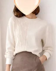 ザラ アイボリー 半々 ニット ブラウス