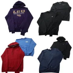 古着卸 まとめ売り チャンピオン Champion スウェット 7枚セット (メンズ S /M ) ワンポイント フーディー カレッジ風 中古 古着 ND8743