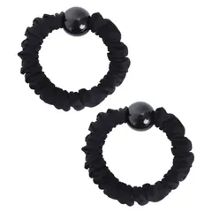 パール付き ヘアゴム シュシュ風 レディース 髪飾り 大きめパール 上品 シンプル 髪が多い人にも 普段使い ビジネス ギフト用