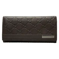 GUCCI(グッチ) 長財布美品  メンバー /シマライン 233112 ダークブラウン レザー