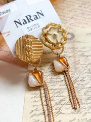 469≫レトロボタンの2wayピアス