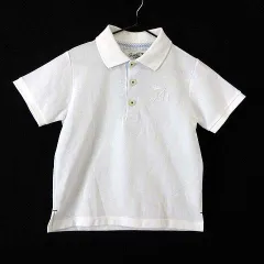 アーノルドパーマー Arnold Palmer シャツ ポロシャツ ロゴ 刺繍 コットン 鹿の子 半袖 125 白 ホワイト 男の子 KIDS