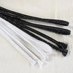 美品★帯締め 2本セット 二分紐 白 黒 金銀 和装小物 まとめ売り 306
