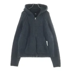 STUSSY (ステューシー) Chunky Knit Zipup Hoodie チェンキー ニット ジップアップ ニットパーカー フーディー ブラック 117200