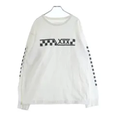 GOD SELECTION XXX (ゴッドセレクショントリプルエックス) CECKER LOGO L/S TEE チェッカーロゴ 袖プリント 長袖Tシャツ ホワイト