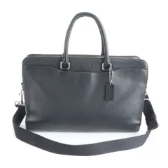 コーチ ベケット F73524 レザー 2WAY ビジネス バッグ 斜め掛け 書類鞄 通勤 ショルダー 本革 ブラック 黒 A4 メンズ RWM DN39-3【中古】