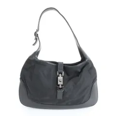 グッチ ジャッキー 001 3306 レザー ナイロン ワンショルダーバッグ 肩掛け ハンド 本革 ブラック 黒 レディース RWM DN38-4【中古】