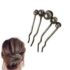 ヘアコーム 夜会巻き 夜会巻きコーム ラインストーン ヘア飾り ヘアアクセサリー パール ヘアアクセ 留袖 髪飾り 浴衣 結婚式 お呼ばれ 和装 可愛い 黒留袖 和服 コーム 袴 着物 成人式 おしゃれ (ブラック) [ブラック]