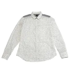 古着 ピーエス ポールスミス PS Paul Smith 長袖シャツ クリーニング済み ドット柄 白×グレー メンズ Lサイズ