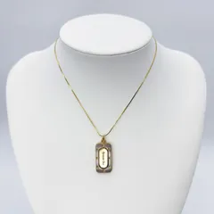 Christian Dior（クリスチャンディオール）ヴィンテージ ロゴプレート ネックレス ゴールドトーン×シルバーカラー コンビデザイン