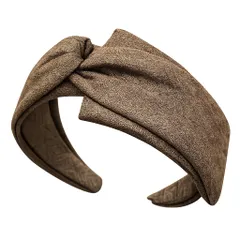 カチューシャ レディース ヘアアクセサリー リボン 髪留め 太め 痛くない ヘアバンド レディース おしゃれ 大人 幅広 リボン付き 可愛い かわいい シンプル 大きめ 無地 女性 人気 黒 茶色 カーキ (カーキ) [カーキ]