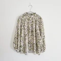 theory luxe セオリーリュクス　2024年 未使用級 WILD FLOWER PRINT CAMILA　ワイルドフラワープリント ブラウス 近年モデル 花柄 ボタニカル S32 身長150cm前後専用設計 ピンタック 日本製 手洗い可 洗える 美品