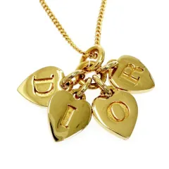 【中古】【箱付き】 Christian Dior クリスチャンディオール GP Diorロゴ ハート チャーム ネックレス ゴールド 548812 ネックレス