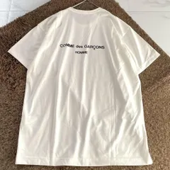 未使用に近い COMME des GARCONS HOMME コムデギャルソンオム 田中オム AD1990 ブランドロゴ バックロゴ プリント 半袖 Tシャツ トップス コットン 綿 ホワイト 白 Lサイズ相当 メンズ vintage archive