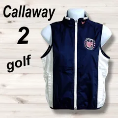 Callaway キャロウェイ ゴルフ レディース S ジップアップベスト ウェア 241-7114900 ネイビー×ホワイト系 (T47)★